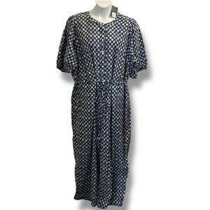 NWT Universal Thread Women’s Plus Size Short Sleeve Jumpsuit Pocket Blue Star 3X